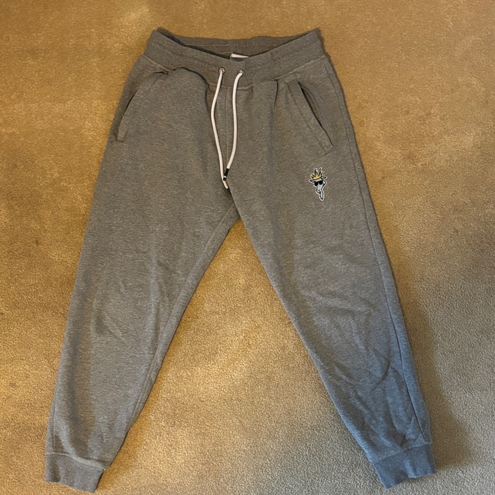 Gray Sweatpants with Embroidered Logo